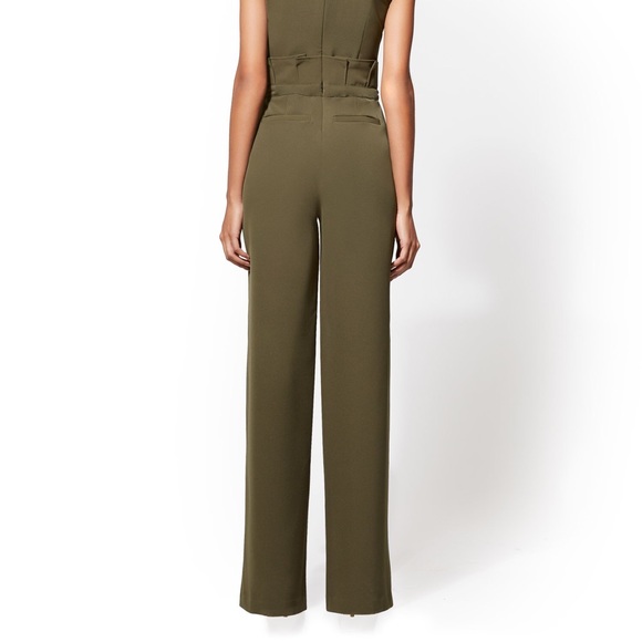 PAPERBAG-WAIST JUMPSUIT IN WOODLAND GREEN - Picture 4 of 4